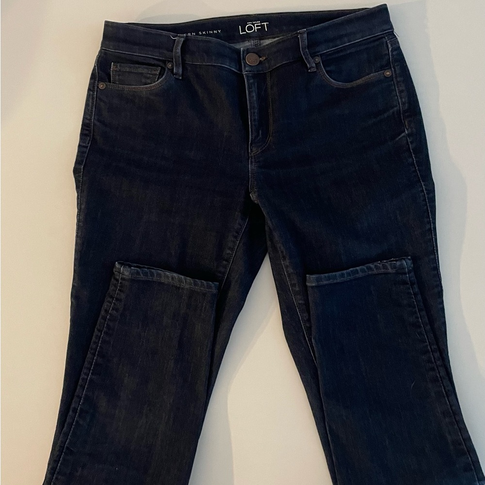 Loft dark blue skinny jeans. Size 29/8P